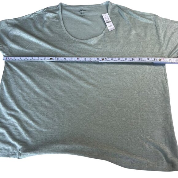 J.Crew 100% Linen Relaxed Tee Sage Green Color Size Medium - Picture 9 of 11